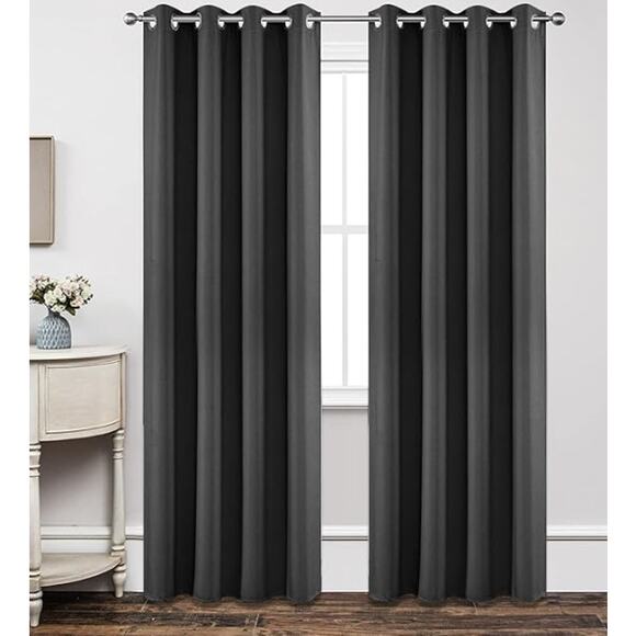 Elegant Blackout Curtains - Black - Picture 1 of 3